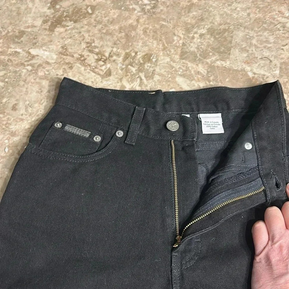 Calvin Klein NWT 🇨🇦 Y2K ,vtg black Jeans classic,Waist 25 ,high rise 11”,biker - Picture 8 of 9